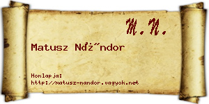 Matusz Nándor névjegykártya