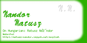 nandor matusz business card